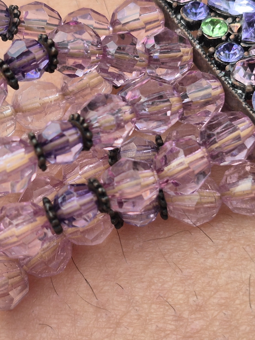 Lavender Crystal Beaded Statement Bracelet - Unbranded - Picture 6 of 6